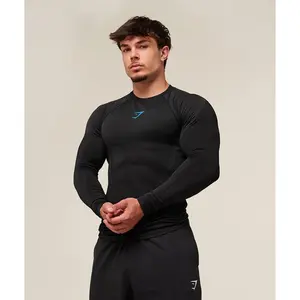 New Men’s Long Sleeve Workout Top | Breathable Stretch Compression Shirt for Running, Fitness & Casual Sports