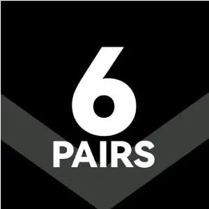 (6 Pairs) Black With Slate Gray