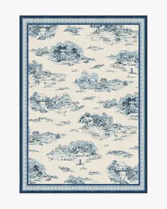 Provence Toile Delft Blue Flatwoven Rug