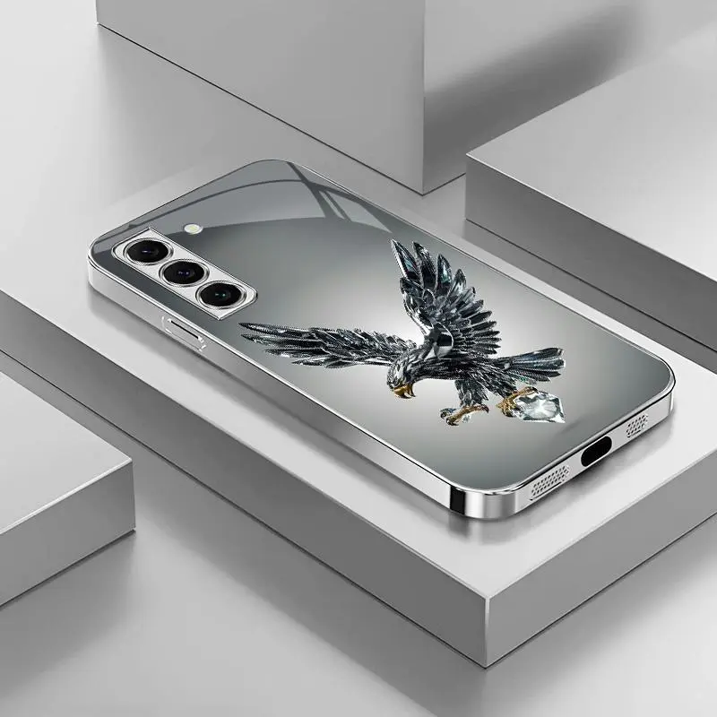 Suitable for [Galaxy S22+ 5g] Light luxury crystal eagle pattern and scorpion glass electroplated mobile phone case, exquisite and gorgeous 995