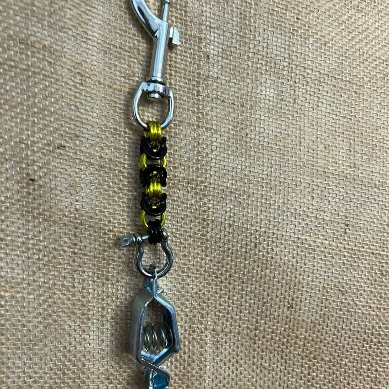 Byzantine Weave Metal Glove Clip - Swivel Eye Bolt Snap, Available in Various Colors