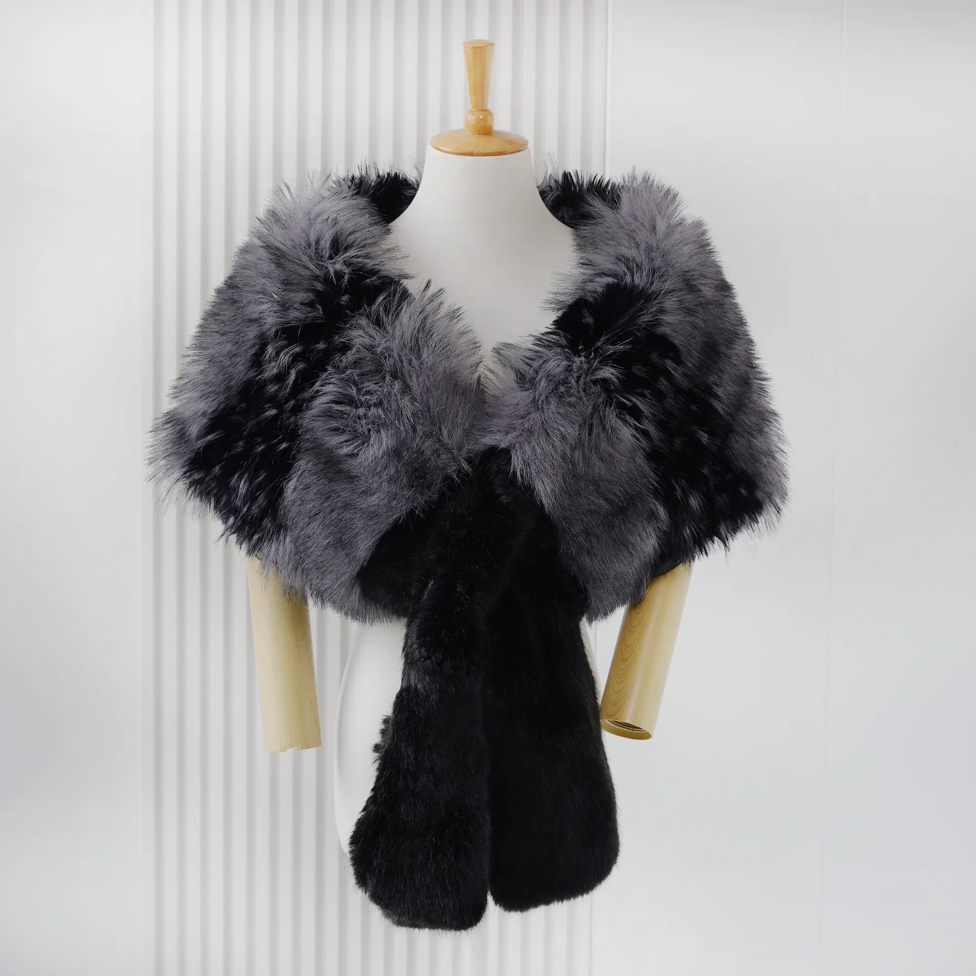 Faux Splicing Fox Fur Winter Shawl Scarf Simple Women's 210cm Accessory Cold Wash Friendly Luxury Accessory