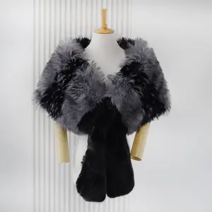 Faux Splicing Fox Fur Winter Shawl Scarf Simple Women's 210cm Accessory Cold Wash Friendly Luxury Accessory