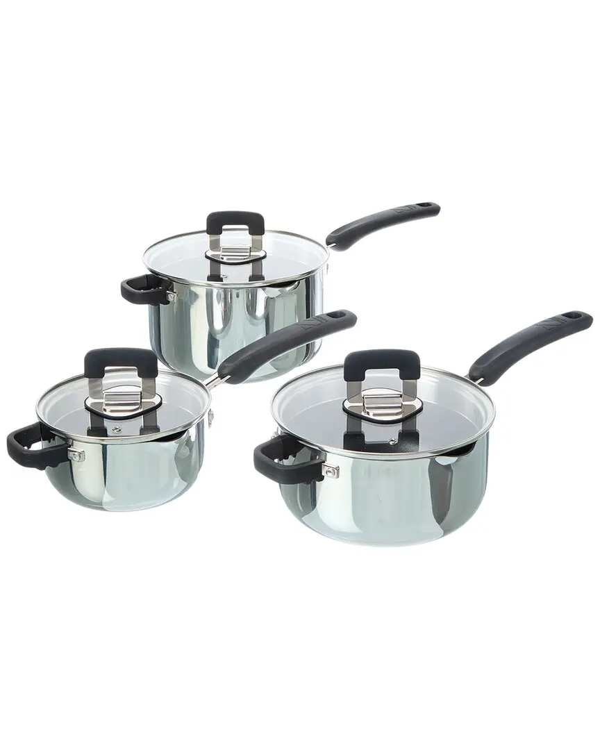 Zakarian By DASH 6pc TruPro Nonstick Stainless Steel Stacking Sauce Pan Set