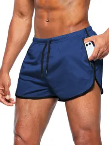 Men's New Beach Shorts Sports Sunlight Style Pants Fitness Running Short Pants with Drawstring Zipper Pockets Three-Quarter Jogger Pants