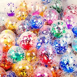 20pcs 12 Inch Multicolor Sequin Latex Balloons, Balloon Party Supplies, Balloon Set, Perfect for Parties Birthdays Weddings Indoor Decorations, Choking Hazard Warning