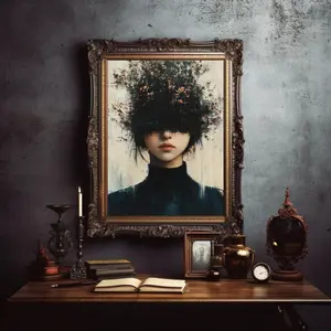 Abstract Woman Art Print, Spirit Keeping Aura Poster, Modern Artwork, Contemporary Wall Decor, Minimal Abstract, Unframe | 5 Sizes (8x12–27x40 inch)