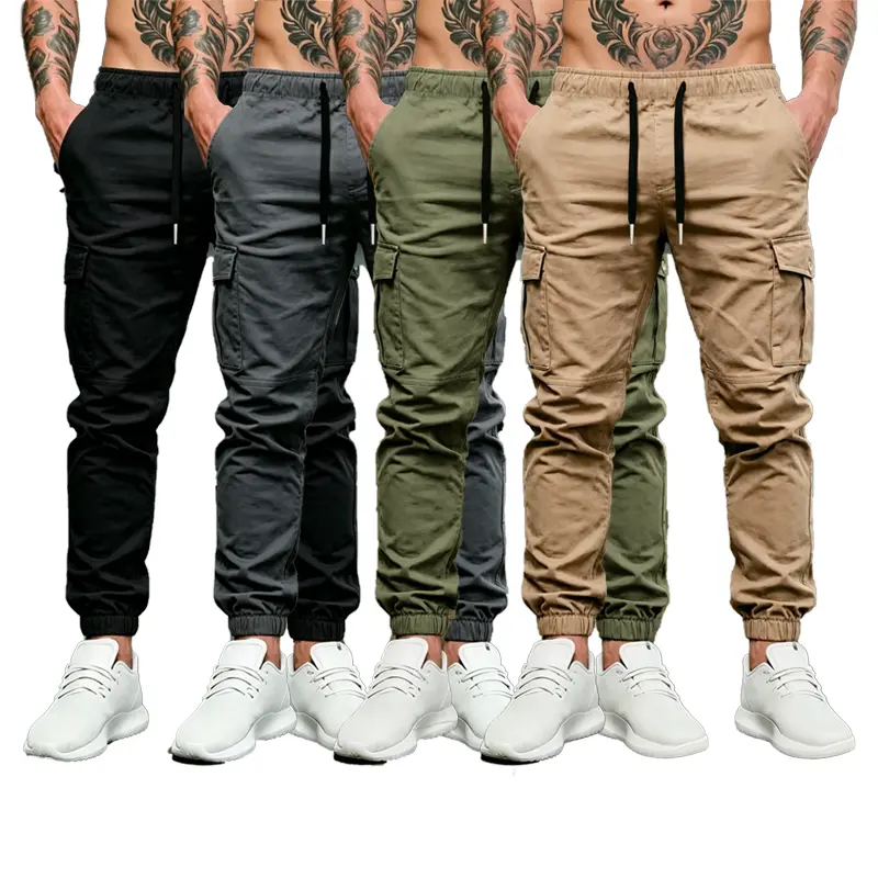 Men’s solid-color tactical cargo pants made from a new 230 g/m² fabric (limited breathability), durable and wear-resistant, suitable for outdoor training, available in multiple colors, ideal for fishing, work, and camping, perfect for spring and autumn we
