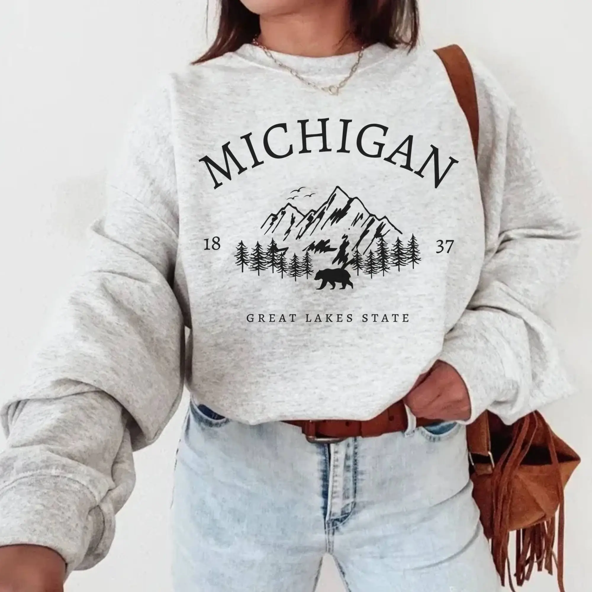 Michigan Sweatshirt, Michigan Shirt, Michigan Crewneck, Michigan Trip, Michigan Gift, Michigan Souvenir, Girls Trip Shirt, Family Vacation