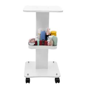88 lbs Multifunctional Beauty Cart with Silent Universal Wheels & Storage Basket, Heavy Duty Rolling Equipment Cart for Beauty Salon, Hospital, Hairdresser, Spa, Health Clinic, Mobile Trolley