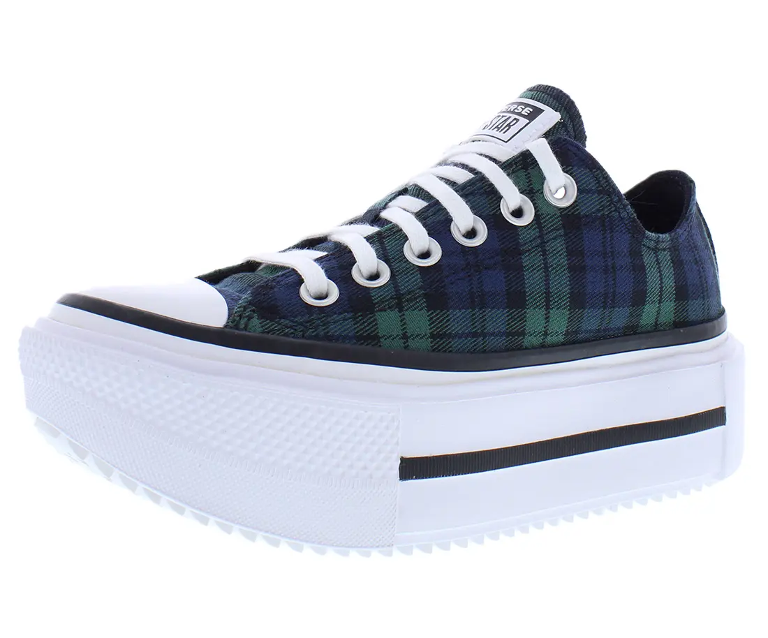 Converse Chuck Taylor All Star Lift Double Stack Ox Platform Unisex Shoes, Color: Navy/Black/Branch Out