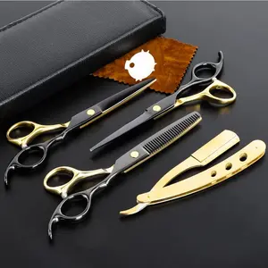 Professional Hair Cutting Scissors Kit (7 Counts/set), Stainless Steel Haircut Scissors, Haircut Accessories for Barber & Home, Heatless Styling Tools