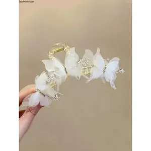 Women's Elegant Rhinestone Butterfly Hair Claw Clip, Exquisite Trendy Design for Fall & Festive Occasions, Fashion Stylish Hair Accessories with Strong Hold, Ideal Birthday Gifts for Her