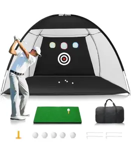 Golf Net: 10 x 7ft Golf Hitting Nets for Backyard Driving, Indoor/Outdoor Golf Chipping/Swing Practice Nets with Targets and Mats, Ideal Gifts for Men/Dad/Husband/Boys/Golf Lovers