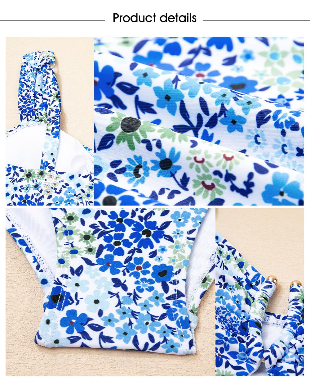 Aleumdr Women's 2 Piece U Wire Cutout Bikini Sets Floral Print High Waisted Swimsuit 2026 Summer Beach Swim Bathing Suit