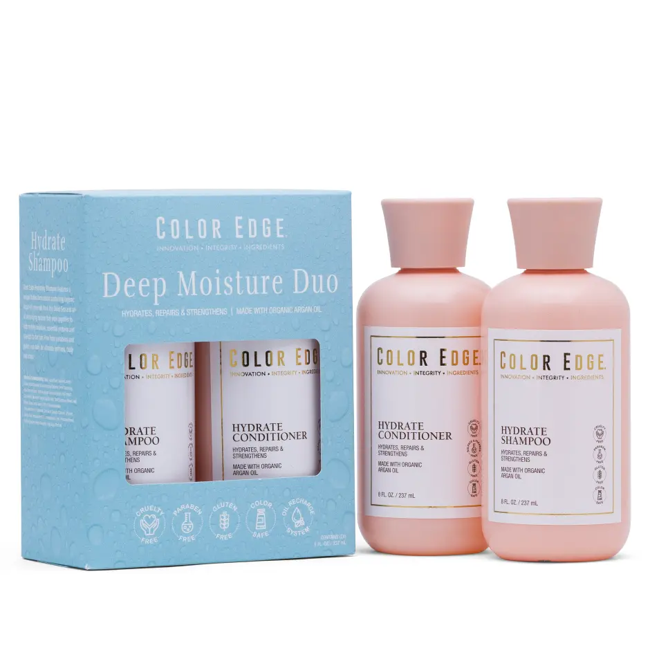 Color Edge Deep Moisture Duo | Hydrate Shampoo and Conditioner with Organic Argan Oils