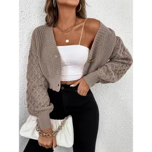 French-Style Short Textured Cardigan
