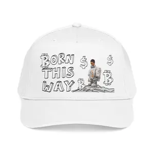 Born This Way graphic Mid Profile Baseball Cap | Crypt Apparel Bitcoin Money