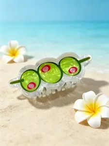 Cute Cocktail Hair Claw Clip, Fun Large Non-Slip Acrylic Shark Clip, Trendy Party Daily Hair Accessory for Thick Hair, Women's Fashion