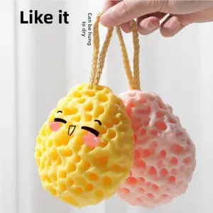 Ultra Soft Cheese Bath Ball, Baby Bubble Sponge, Non-Spill Exfoliating Scrubber, Women's Bathing Essential, Perfect for Kids & Adults
