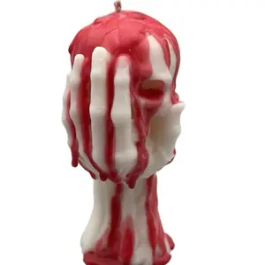 Hand with Skull Candle - Unique Design Featuring a Hand Holding a Skull Shape Candle Decor