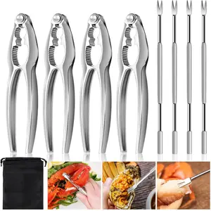8Pcs Lobster Crackers and Picks Set, Crab Leg Cracker Tools, Stainless Steel Seafood Crackers & Forks Nut Cracker Set for Eating Stake Support Kitchenware - Home Improvement.