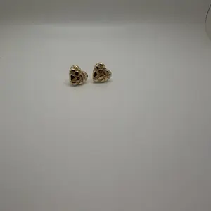18k Gold Filled Heart-shaped nugget studs