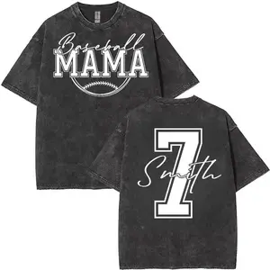 Washed T - Shirt for Baseball Enthusiasts: "Baseball Mama" - Show Your Support and Love for the Game