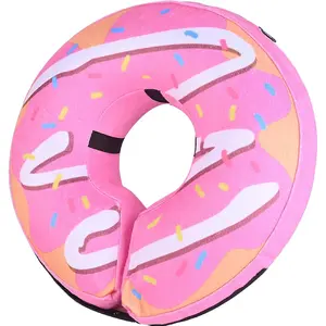 Inflatable Dog Cone Soft Adjustable Blow up Donut Collar for After Surgery Suitable for Small Medium Large Dogs and Cats