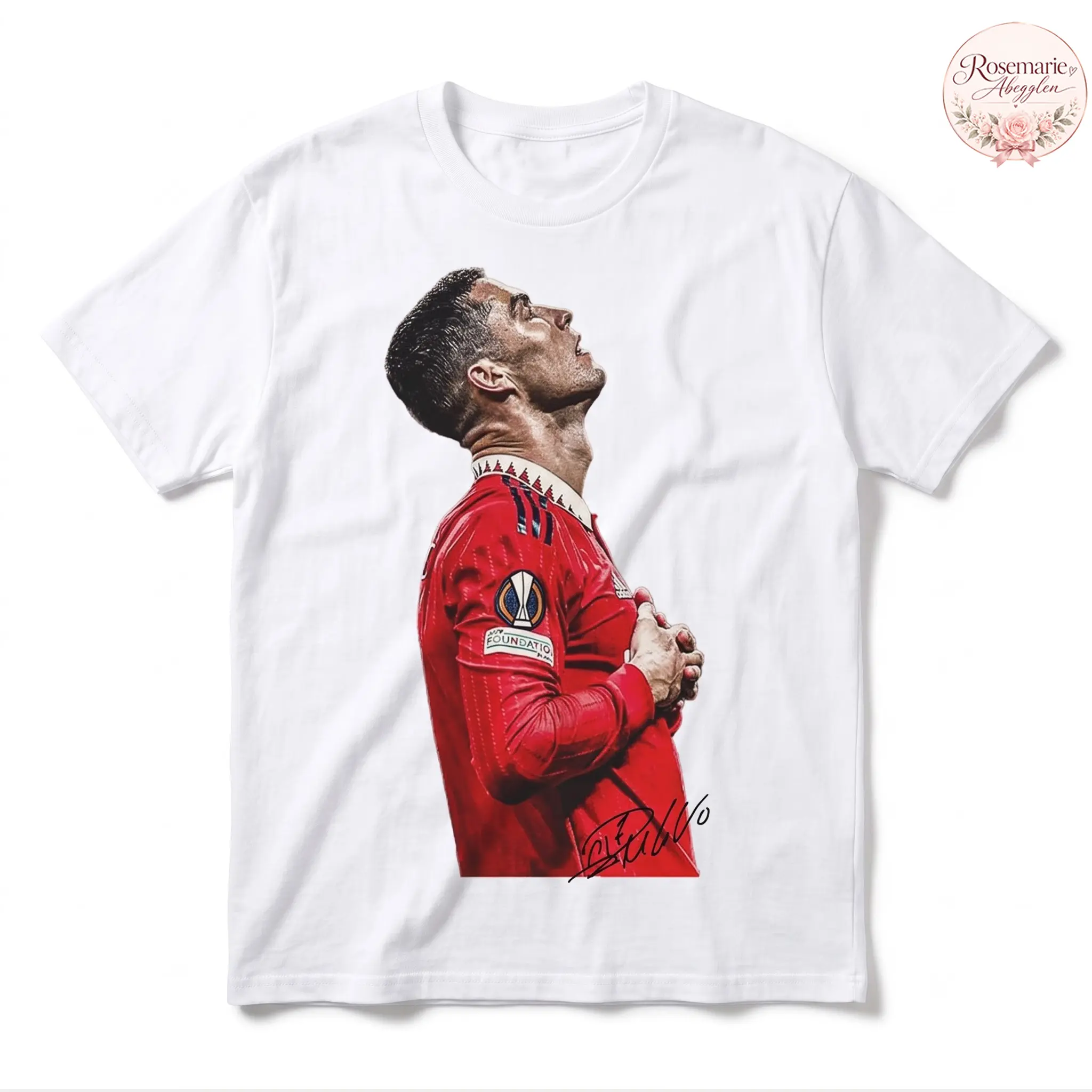Cristiano Ronaldo Prayer Pose Graphic T-Shirt, CR7 Soccer Legend Tee, Portugal Football Shirt for Adults & Youth, Fan Gift