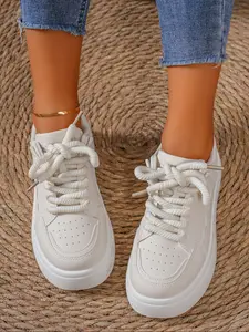 Women's Casual Sneakers, Comfortable Flat Shoes, Fashionable All-Season Footwear, Trendy Versatile Athletic Sports Shoes for Women