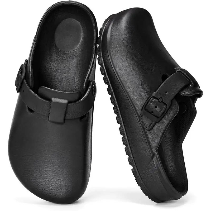 Arch Support Work Clogs – Waterproof Non-Slip Safety Shoes, Lightweight Slip-On for Healthcare, Kitchen, Lab, Garden, Indoor Use, Flexible Foam, Includes Free Socks