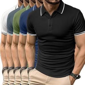 5-Pack Men's Summer Short-Sleeve Polos – Breathable & Soft, Perfect for Work and Play Casual Shirts