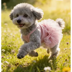 A pet spring/summer ballet-style sweet and cute fluffy dress, featuring cool shoulder straps and a sweet tulle skirt, elegant and romantic, full of charm, suitable for fashion parties,  and other occasions dog clothes dog accessories  dogs shoes