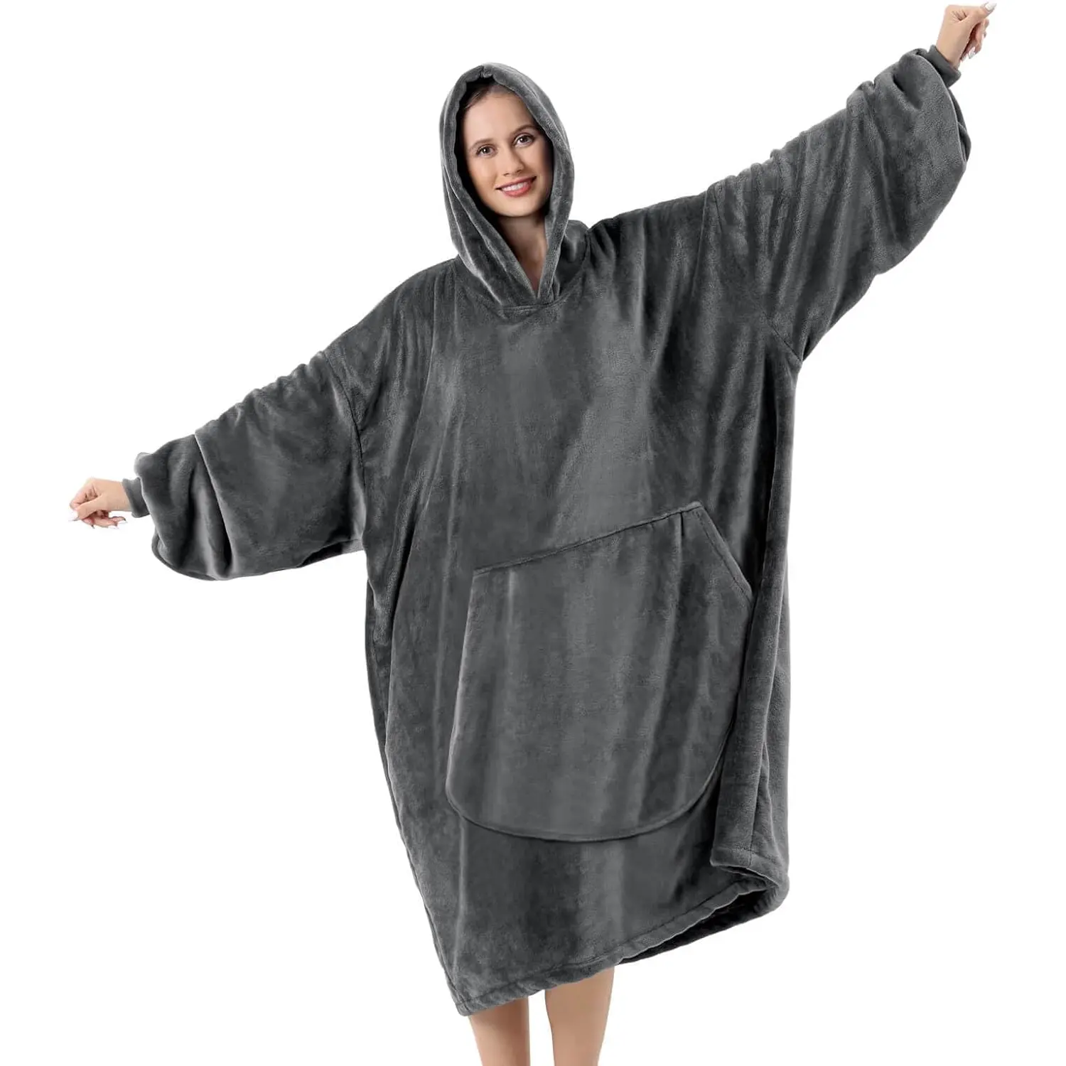 Festicorp Oversized Blanket Hoodie for Adults - Extra Long Wearable Sweatshirt with Giant Sleeve, Hood and Pocket FestiCorp