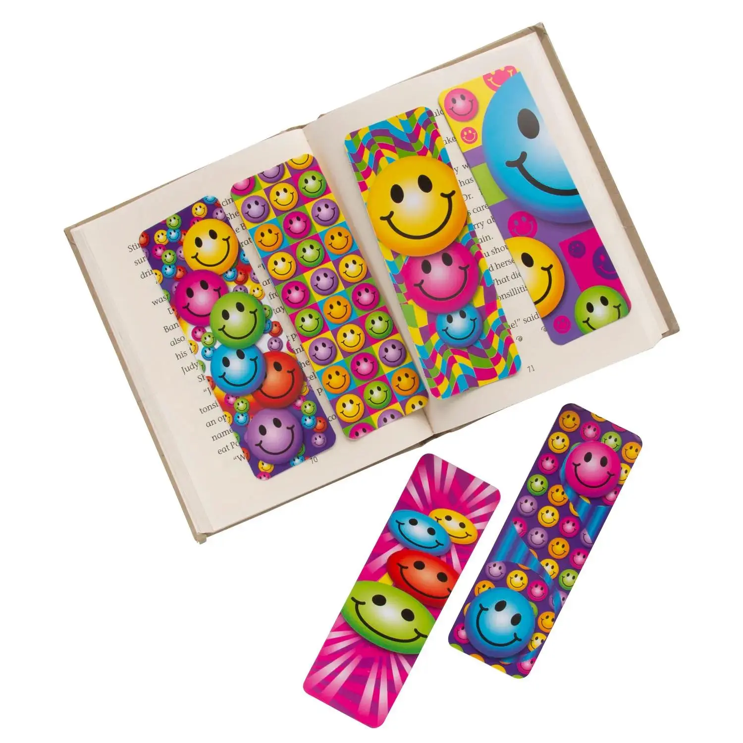 2" x 6" Bulk 48 Pc. Smile Face Cardstock Bookmarks