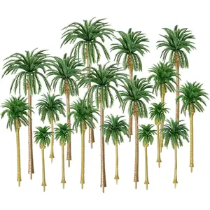 Palm Tree Model Trees, Miniature Palm Trees Mixed 5 Size  Plastic Trees with No Stands for DIY Scenery Landscape Cake Decoration(18PCS 3.1" - 6.3")