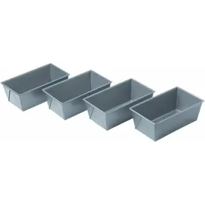 Chicago Metallic Commercial II Non-Stick Mini Loaf Pans, 5-3/4 by 3-1/4 by 2-1/4-Inch, Gray (Pack of 4) Lifetime Brands Inc.
