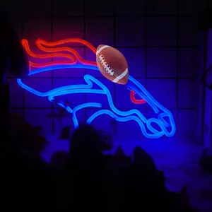 Football Neon Light for Man Cave, Birthday Gifts for Men, Neon Sign for Wall Decor, Football Team Sign for Bar Dorm Party Game Room Decoration