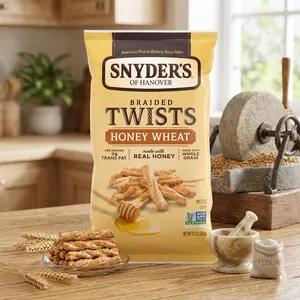Pretzels, Braided Pretzel Twists Honey Wheat, 12 Oz