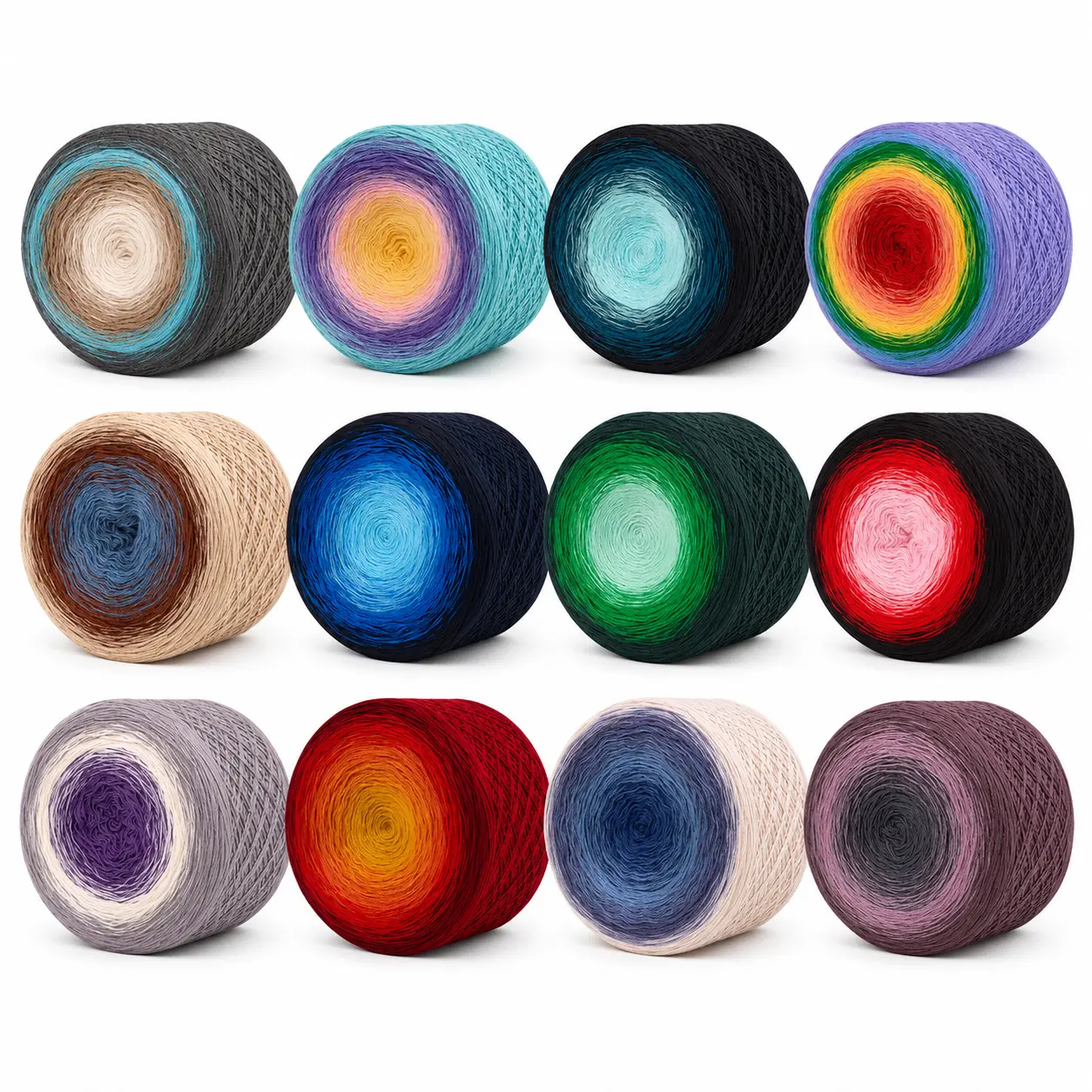 1PC 100% Cotton Gradient Yarn Cake, 300g Soft Cotton Yarn for Crochet, Ombre Color Changing Knitting Yarn, Long Gradient Crochet Thread, Shawl Yarn & Scarf Yarn for Embroidery, Cross-Stitch, Craft Projects