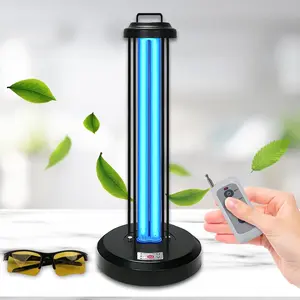60W UV Sanitizer Light, Portable Ultraviolet Light with 3-Gear Timer and Remote Control, 110V, 99.99% UVC Ozone Free UV Lamp for , Office, Hotel, School