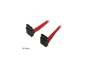 Nippon Labs SATA-1RR-10P Premium 1M (3.28 ft.) SATA Cable with 2 Right Angle Connectors for SATA I and SATA II Hard Drive - 10 Packs