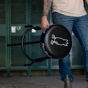 Dive Bomb Industries Shop Stool Heavy-Duty Steel Frame Padded Seat 360-Degree Swivel Adjustable Height Non-Slip Feet Compact Design