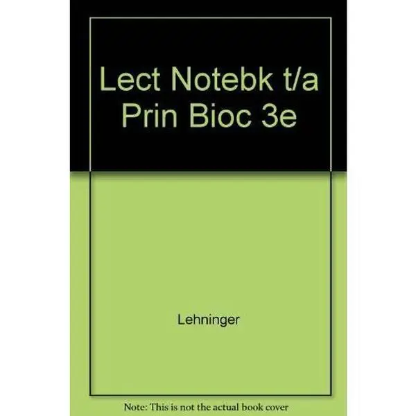 Used Note Taking Notebook for Lehninger Principles of Biochemistry 3rd Edition by David L. Nelson (Paperback)