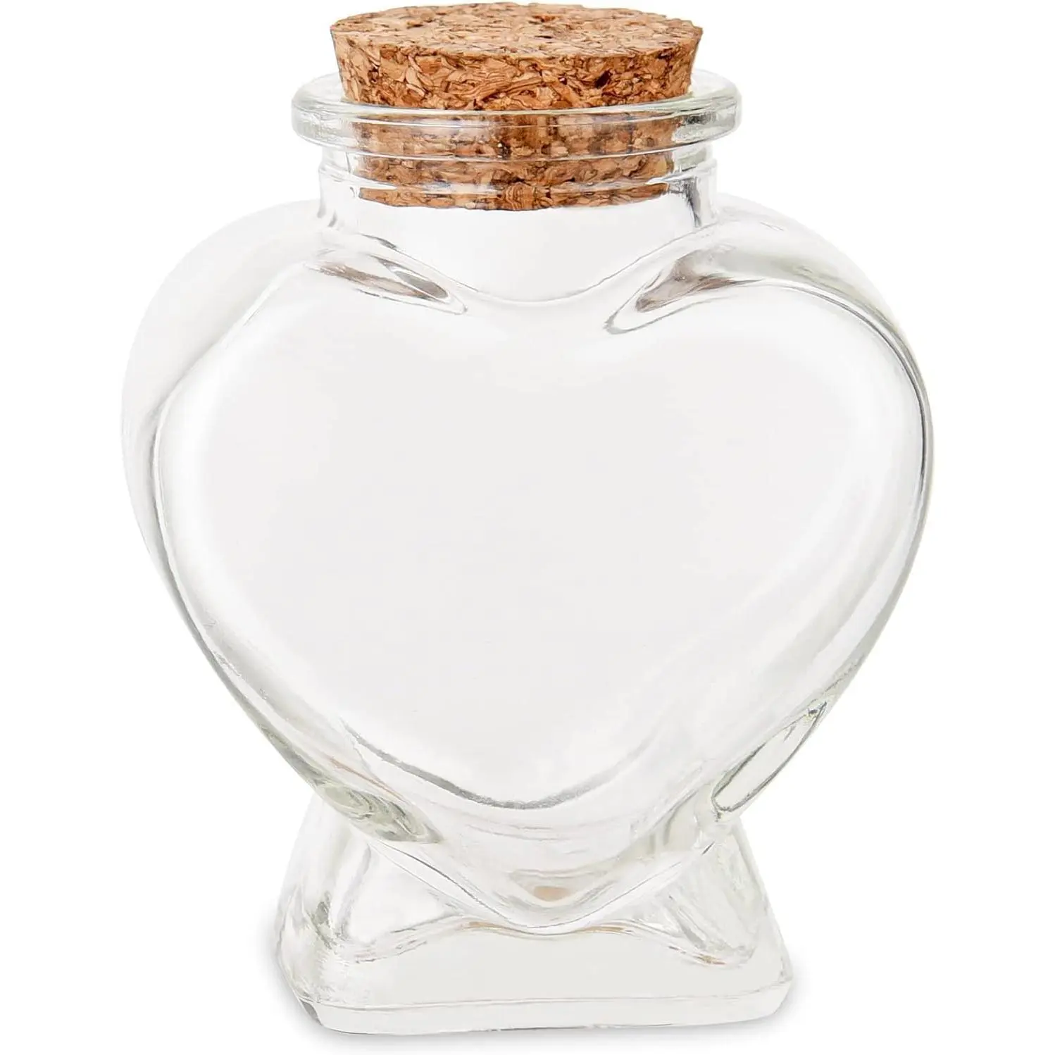 1PCS Heart-Shaped Empty Glass Bottles with Cork Stoppers - Home Supplies for DIY Art Crafts, Party Decoration, Heart Shape