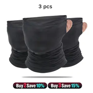 3Pcs Cooling Neck Gaiter with Ear Loops - Breathable Face Mask for Fishing, Cycling & Hiking - Dust & Wind Protection, Stay-In-Place Design