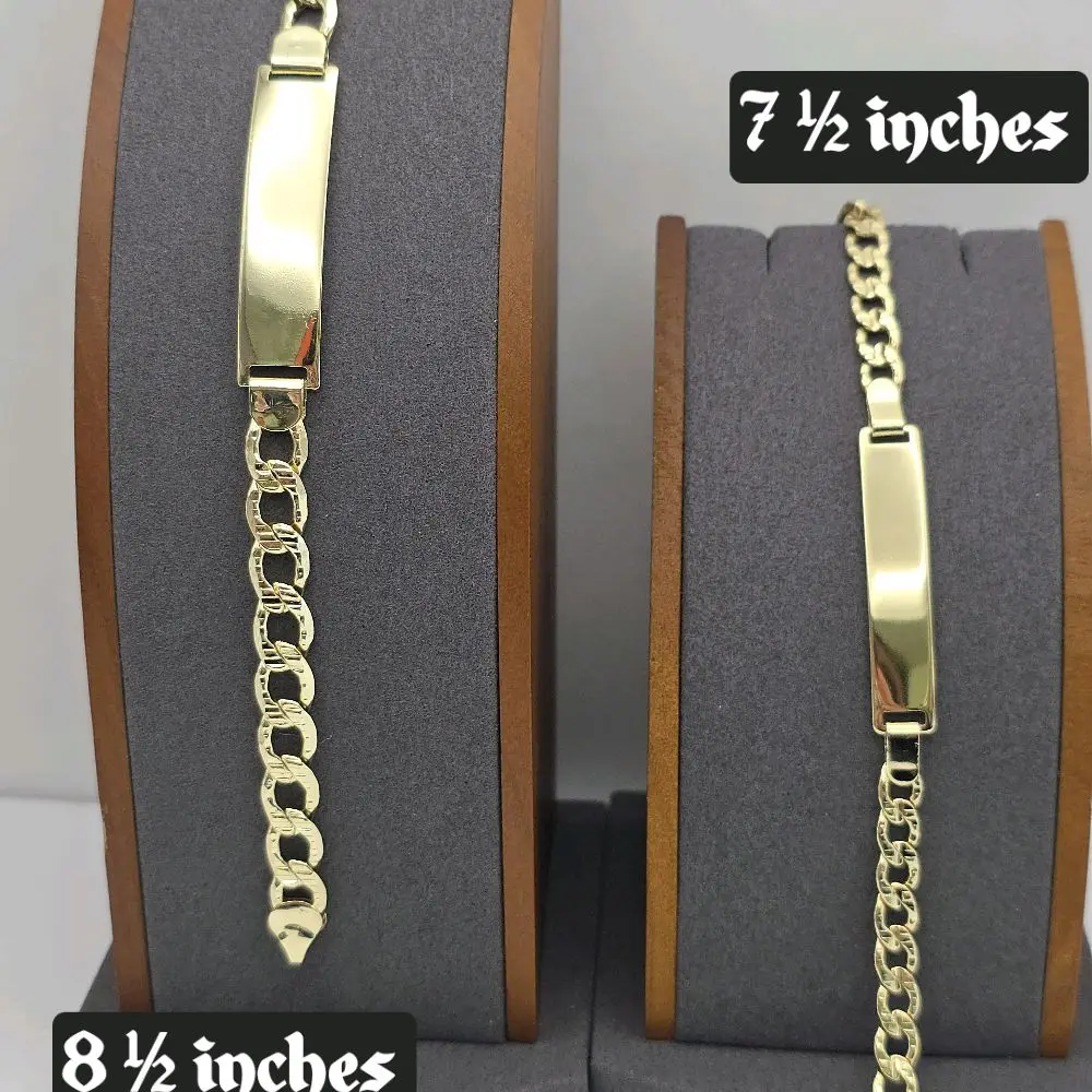 BRACELETS couple set 2 zises engraving available gold-plated cuban link style leave a note with your name