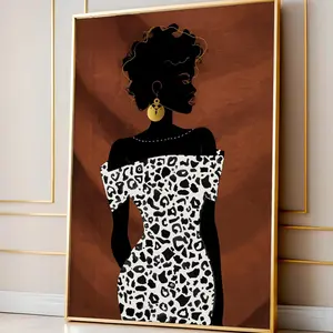 Black Woman Art, African American Women, Afrocentric Home Decor, Graceful Abstract Artwork, Modern Fashionable Glamour Chic Illustration