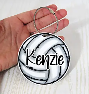 Personalized Volleyball Bag Tag | Custom Name Sports Keychain